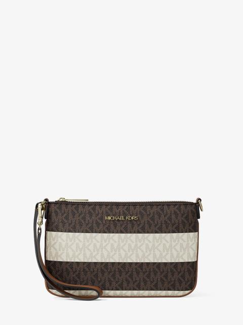 MICHAEL KORS Jet Set Travel Small Striped Signature Logo Convertible Wristlet
