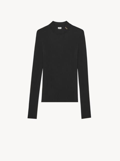 SAINT LAURENT RIBBED SWEATER CASSANDRE IN SILK