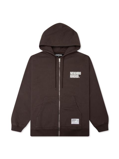 NEIGHBORHOOD CLASSIC L/S SWEAT ZIP HOODIE - BROWN