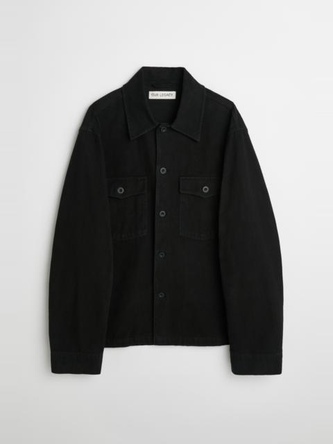 Evening Coach Jacket Black Brushed Cotton