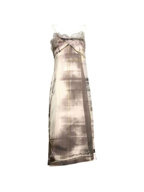 Freeze-frame silk midi dress