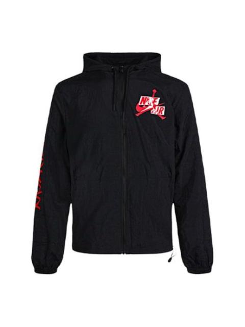 Jordan Air Jordan Jumpman Windbreaker Cardigan Sports Hooded Jacket Black CN3824-010