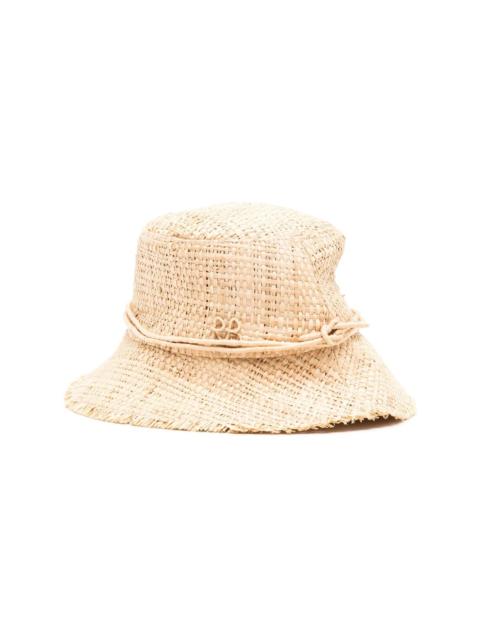 RUSLAN BAGINSKIY logo-patch straw bucket hat