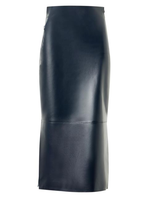 AKRIS Women's Lacquered Nappa Leather Pencil Skirt - Navy