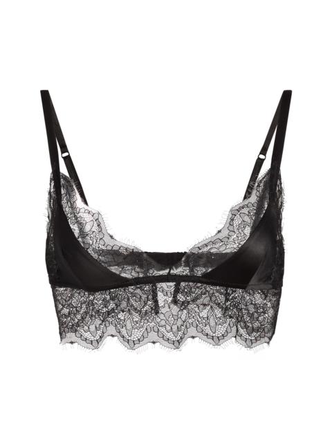 Dolce & Gabbana Women's Satin & Lace Bralette - Black