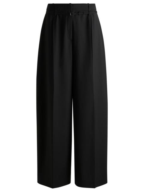 BOSS RELAXED-FIT TROUSERS IN VIRGIN WOOL