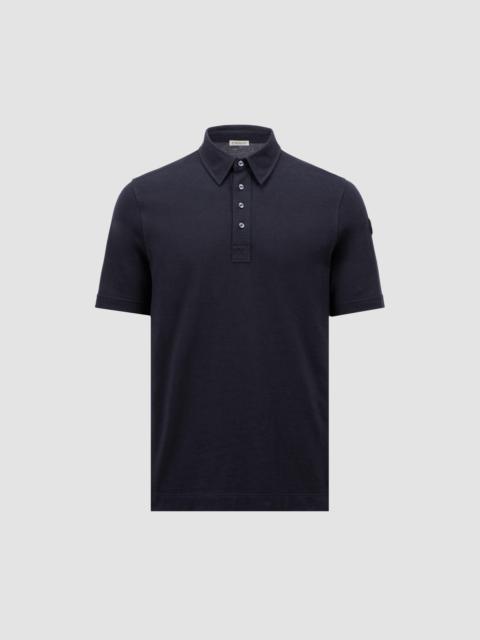 Moncler Double Leather Logo Cotton Polo Shirt