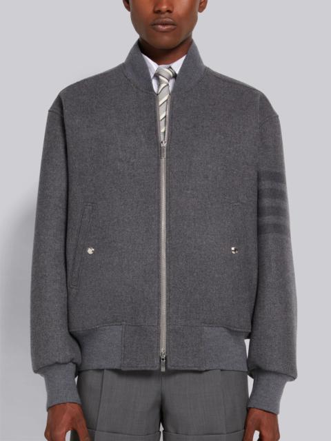 Thom Browne Medium Grey Double Face Melton 4-Bar Oversized Blouson Jacket