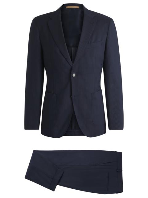 BOSS SLIM-FIT SUIT IN A STRIPED WOOL BLEND