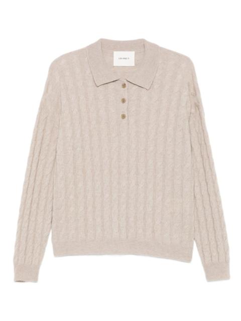 LISA YANG cable-knit polo-neck jumper