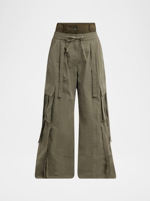 Dolce & Gabbana Dual-Waistband Wide-Leg Cargo Trousers