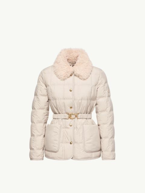 Moncler Cygnes Belted Short Down Jacket