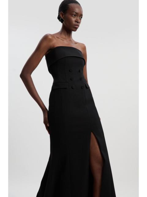 KAREN MILLEN Polished Tailored Bandeau Tux Maxi Dress