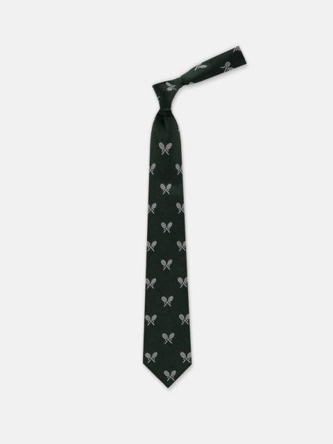 J. PRESS MADE-IN-UK GREEN TENNIS RACKETS CLUB TIE
