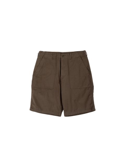 BEAMS PLUS MIL Utility Shorts Reversed Sateen Olive Brown