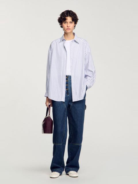 Sandro STRIPED RHINESTONE SHIRT