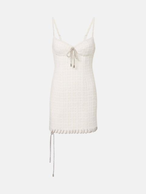 AREA Embellished tweed minidress