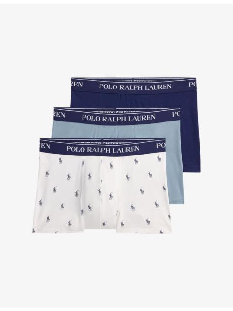 Polo Ralph Lauren Branded-Waistband Pack Of Three Jersey Trunks