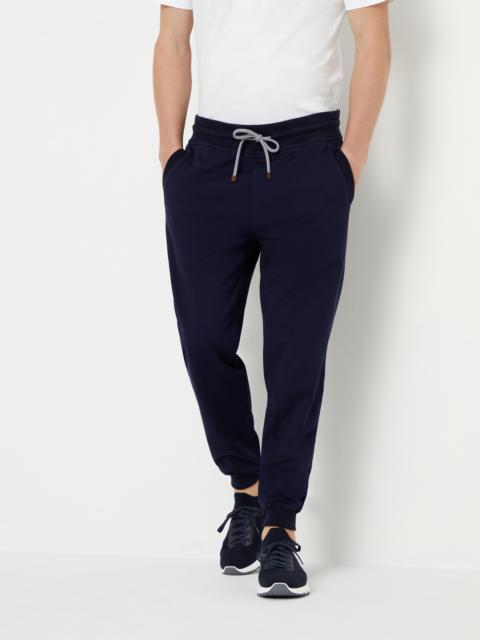 Brunello Cucinelli Cotton French terry trousers with elasticated cuffs