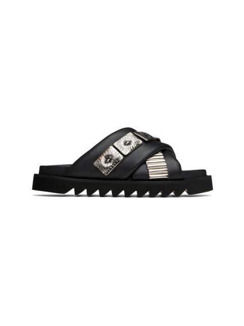 TOGA VIRILIS SSENSE Exclusive Black Padded Leather Sandals