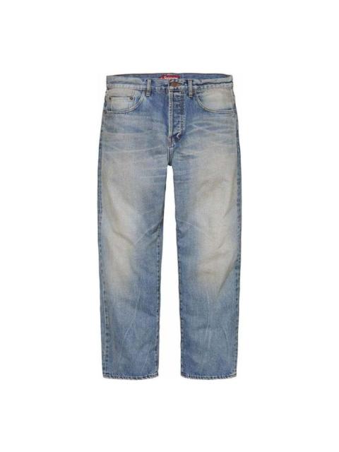 Supreme Supreme Distressed Loose Fit Selvedge Jeans 'Teal' SUP-SS24-093