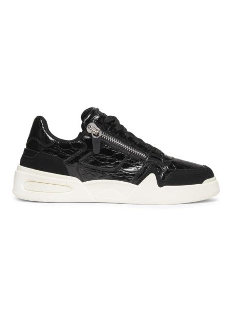 Giuseppe Zanotti Men's GZ Ghost Embossed-Leather Low-Top Sneakers - Nero