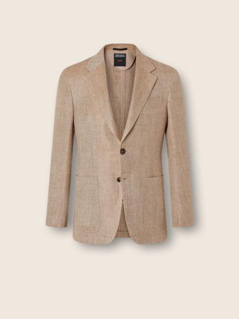 BEIGE SILK AND LINEN JACKET