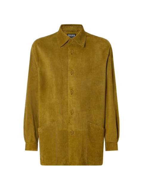 ZEGNA buttoned leather overshirt
