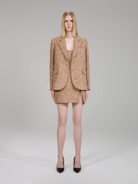 self-portrait Gold Tinsel Bouclé Blazer
