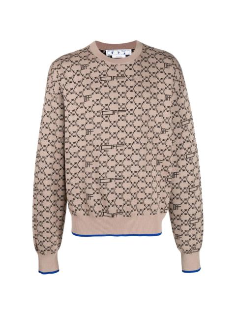 Off-White all-over monogram crew neck jumper