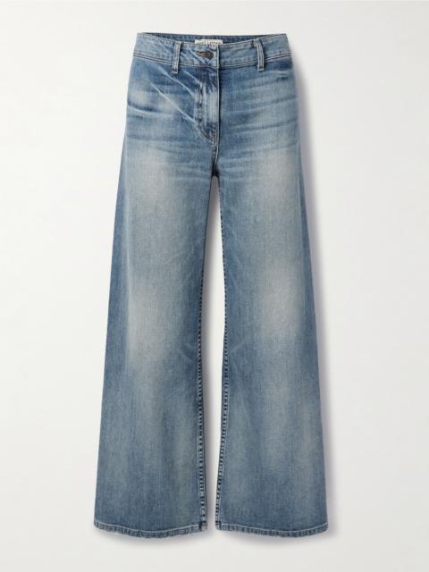 NILI LOTAN Megan distressed high-rise wide-leg jeans Mid denim