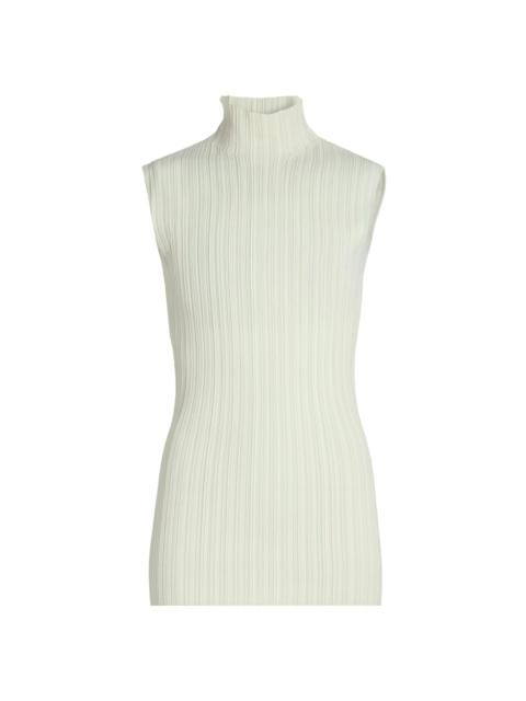 Proenza Schouler Women's Federica Micro Pleat Sleeveless Turtleneck Top - Mint