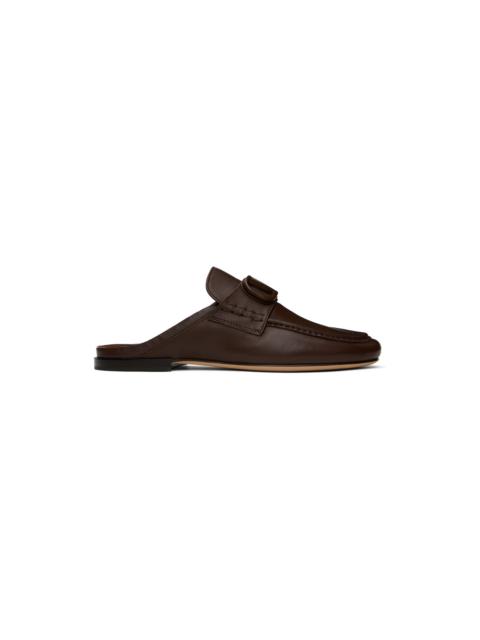 Valentino Brown VLogo Signature Slippers