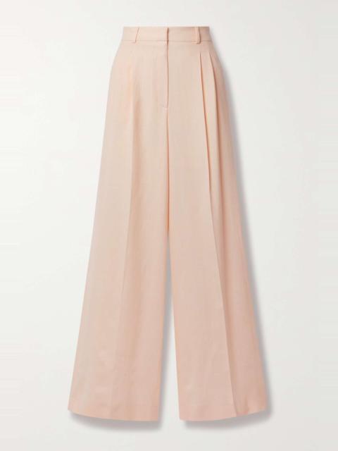 Nyack pleated linen and wool-blend wide-leg pants