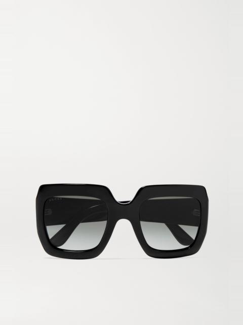 GUCCI Pop Web oversized square-frame acetate sunglasses