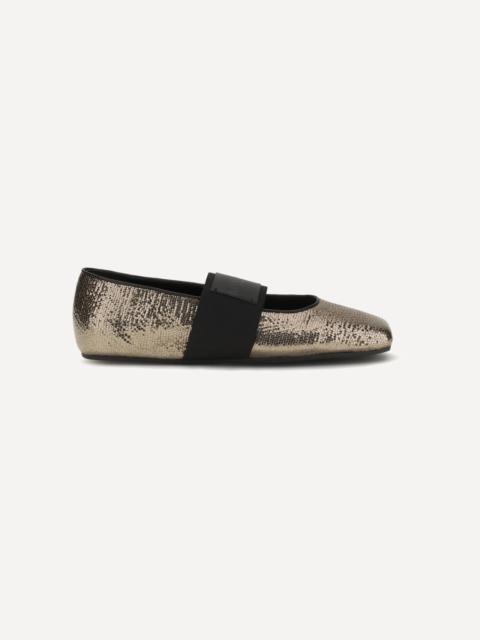 Givenchy Sliced Square Ballerinas in textured leather