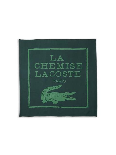 LACOSTE crocodile-print silk scarf