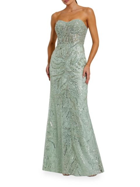 MAC DUGGAL Women's Embellished Strapless Gown - Jade