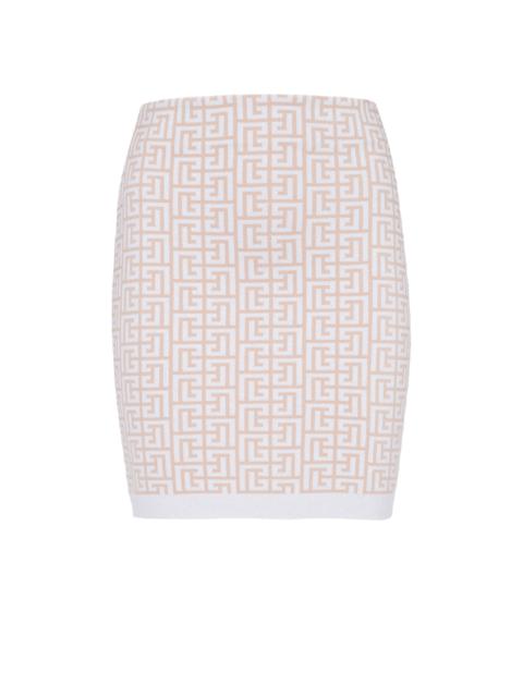 Balmain Short knit skirt with Balmain monogram