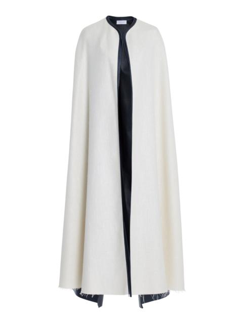 GABRIELA HEARST Glenys Cape in Soft Silk Wool with Leather Gilet