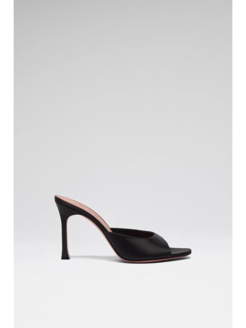 Amina Muaddi ALEXA SLIPPER BLACK SATIN