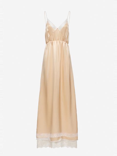 MAGDA BUTRYM Lace-trim silk slip maxi dress in peach