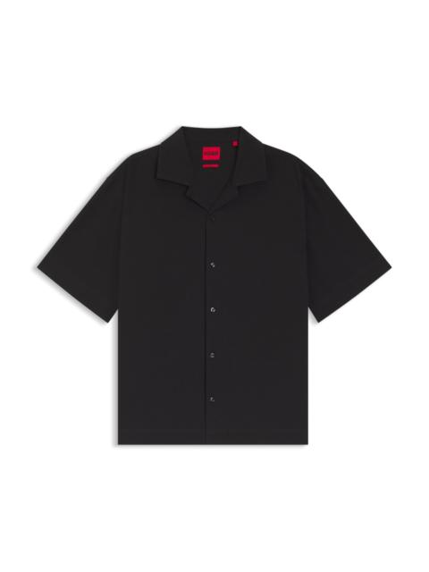 HUGO OVERSIZED-FIT SHIRT IN STRETCH-COTTON SEERSUCKER