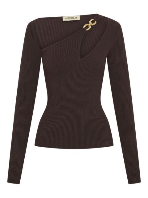 NICHOLAS Falda cut-out ribbed top