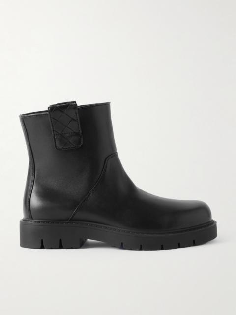 Bottega Veneta Haddock Intrecciato-Detailed Leather Boots