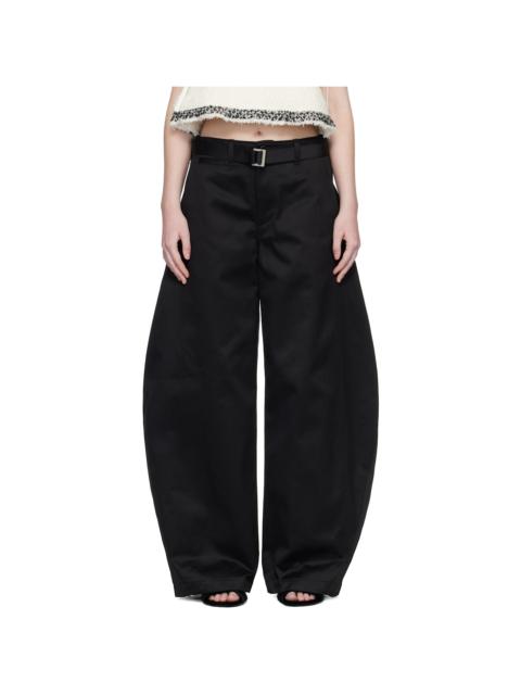 sacai Black Cotton Chino Trousers