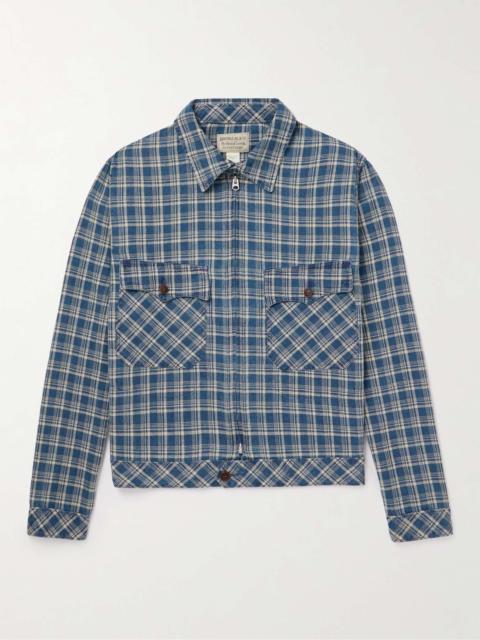 RRL by Ralph Lauren Shorewood Slim-Fit Checked Linen and Cotton-Blend Bomber Jacket