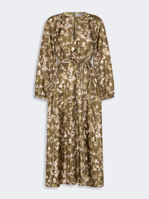Max Mara COCCOLE Printed silk twill dress - KAKI