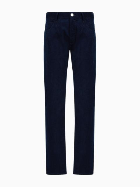 GIORGIO ARMANI Regular-fit, five-pocket trousers in ribbed cotton and cashmere