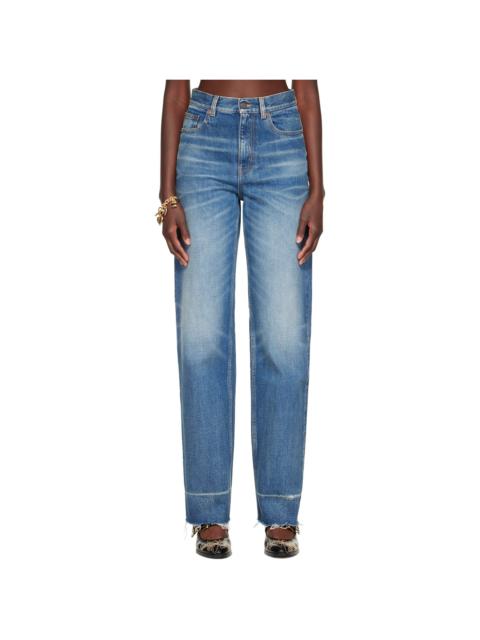 Chloé Blue Distressed Cuff Jeans